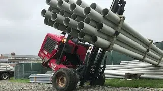 Forklift Falls Over And Pushes Back Up || ViralHog