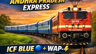 Andhra Pradesh Express 🚆 | Classic ICF Blue Coaches with Powerful WAP-4 | Indian Train Simulator