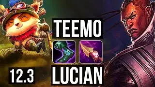 TEEMO vs LUCIAN (MID) | Rank 2 Teemo, 1100+ games, 1.4M mastery, 6/1/2 | NA Challenger | 12.3