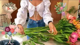 #27 собираю моно букет из альстромерий 🌷/ рабочие моменты🌿