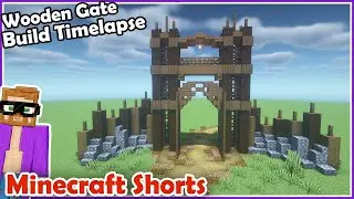 Simple Medieval Wooden Gate Design - Minecraft Build Timelapse