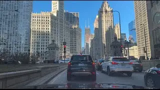 Driving in Chicago -Michigan Avenue -Daytime Drive