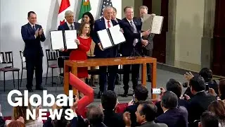 Canada, U.S., Mexico sign amended USMCA trade pact | FULL