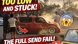He Went Too Low&hellip; And Got Stuck 😳 (Car Meet Fail)