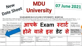 MDU date sheet जारी June 2021 //latest update today datesheet of mdu University 👍 ALL THE BEST #mdu