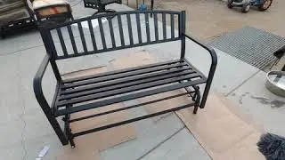 Amazon Basics Outdoor Patio Steel Gliding Bench, 30 minute build, not all that comfy