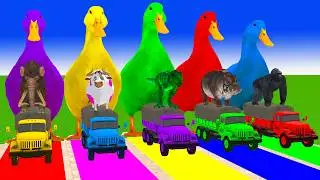 Long Slide Game With Cow Elephant Gorilla Hippopotamus Tiger 3d Animal Game Funny 3d Animals