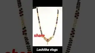 latest new cz jewellery collection in Telugu / cz black beads chain design