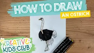 Learn How to Draw an OSTRICH for Kids | Educational Step-by-Step Drawing Tutorial for Kids!