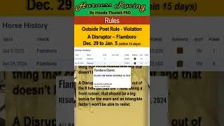 Handicapping Rules Outside Post Rule Flamboro Jan 5 Race 12
