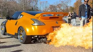ОГРОМНОЕ ПЛАМЯ 3,5 МЕТРА!! NISSAN 370Z