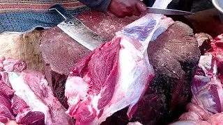 Best meat cutting knife skills, Fastest beef cutting skills in Bangladesh, How to cutting cow meat