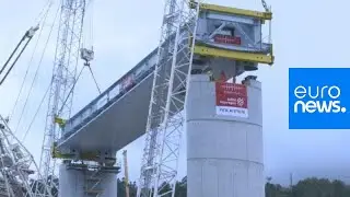 Nouveau pont de G&ecirc;nes : pose des 50 premiers m&egrave;tres