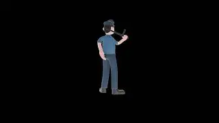 3D Cartoon Police Turntable | Stern Officer with Baton