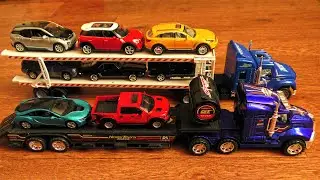 Various Transportation Vehicles for Kids carrying Toy Cars and Unloading them