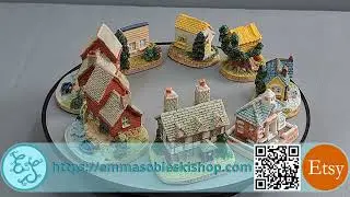 Various Resin Miniature Tetley Tea Folk Houses / Shops / Buildings
