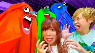 おばけの世界にまよい込んだ…!? カラフルなおばけから逃げろ！教室や宇宙船に隠された鍵をさがして脱出せよ！RAINBOW GHOSTS【対決】