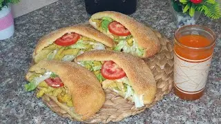 سندويتش هاااايلين من  يدين أمينة للعشاء ولا اروع#خبز تفليدي🇩🇿