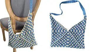 Tuto Crochet : Sac Facile avec 3 Carr&eacute;s Granny &ndash; parfait pour les d&eacute;butants! 🧶👜