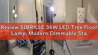 Review SIBRILLE 36W LED Tree Floor Lamp, Modern Dimmable Standing Lamp with Remote & Touch Control,