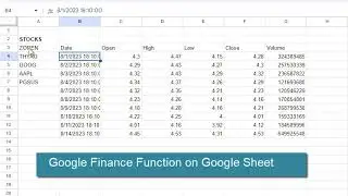 How to use the GoogleFinance function in Google Sheets
