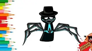 Drawing Black Sprunki Eater Easy | Epic Escape from Mcqueen Eater #mcqueen #spidereater #sprunki