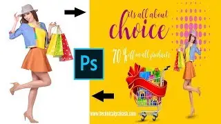 How to Design a shopping banner in Photoshop | Very Easy way | Ad Banner Easy Tutorial ||  हिंदी ||