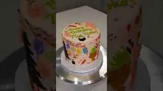 Japan Doodle Cake🇯🇵🍜🍡🥟🍱🍙  #cake #shorts