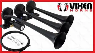 📢 VIXEN HORNS VXH3118B Triple Trumpet Train Air Horn 🔥