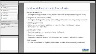 Regulatory Incentives for Reduction of Network Losses