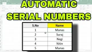 Automatic Serial Numbers In Excel