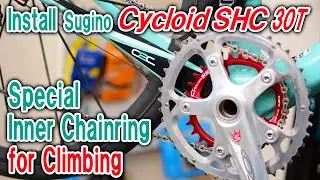 Install Sugino CYCLOID-SHC 30T, special inner chainring for climbing.