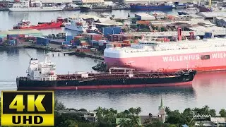 April 20, 2020 :  Oil/Chemical Tanker KIRIBORA was seen berthing in Papeete Tahiti Int'l harbor