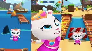 Princess Angela Funny Fails Moment - My Talking Tom Gold Run Gameplay walkthrough Android iOS