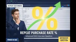 Repeat Purchase Rate % in Power BI using DAX | Advanced Power BI Interview Question