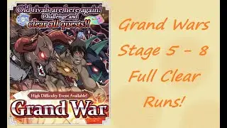 Danmemo - Grand War Stages 5 - 8 Full Clear Runs!