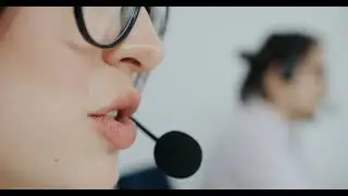Close Up Of A Call Center Executive Talking | 4K Free Stock Video | Royalty Free Stock Video