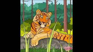 (Speed Color) Happy Color  - Terry The Orange Tiger Is Trying To Sleep At The Jungle (Animals)