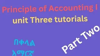 Principle of accounting I chapter 3 part 2 tutorials