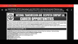 NTS latest Jobs September 2022#ntsjob2022