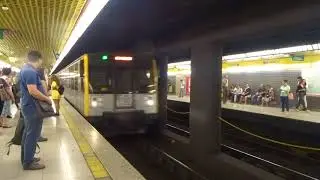 Milan Metro Line M3 train arriving at Centrale FS