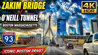 Zakim Bridge & O’Neill Tunnel | Boston MA 4K Scenic Drive | Iconic City Route 