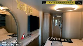 Carnival Mardi Gras Cove Balcony Cabin Tour- 5414