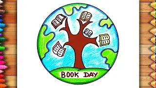 World Book Day Drawing | World Book Day Easy Drawing | World Book Day Poster | Book Day Easy Poster
