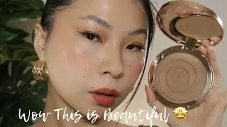NEW! CHARLOTTE TILBURY BEAUTIFUL SKIN SUN-KISSED GLOW BRONZER | FAIR |SWATCHES & DEMO ON DRY SKIN