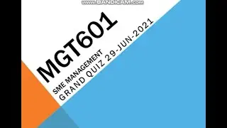 MGT601 &ndash; SME Management Grand Quiz in Urdu/Hindi
