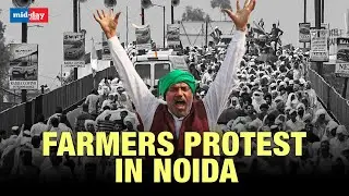 Farmers Hold Protest March From the Chilla Border In Noida