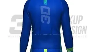 3D Mens Cycling Jersey Long Sleeve (Haflzip)