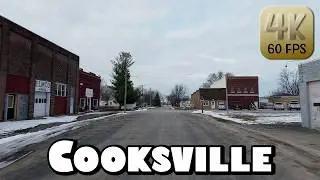 Driving Around Small Town Cooksville, Illinois in 4k Video