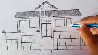 Easy & Beautiful School🏫Drawing |Art Ideas for Kids